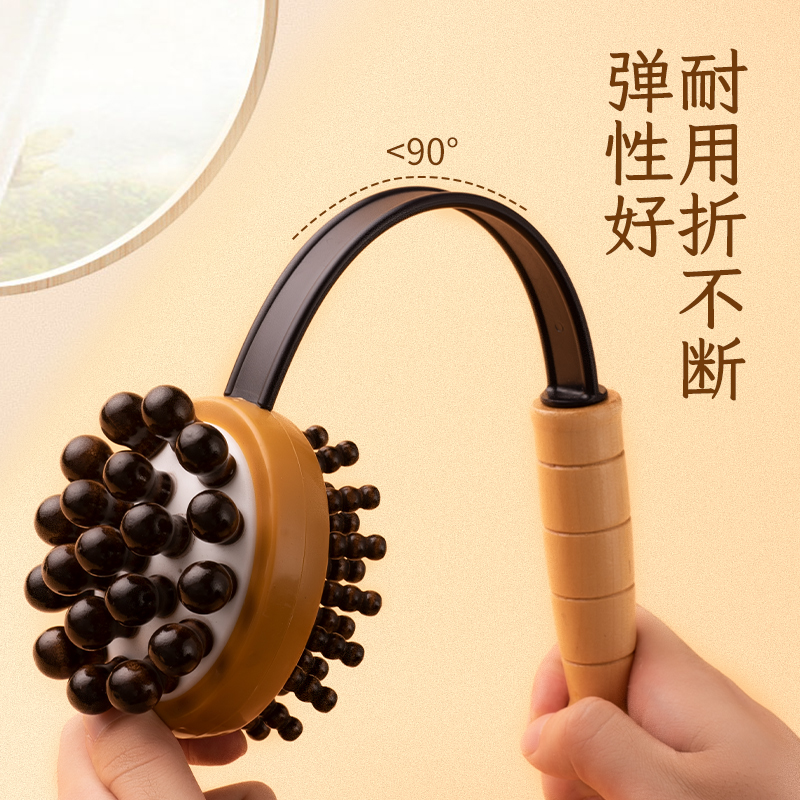 天天特卖工厂店手持式捶背神器敲打按摩锤木质经络按摩棒器拍打颈肩后背锤肩健身0