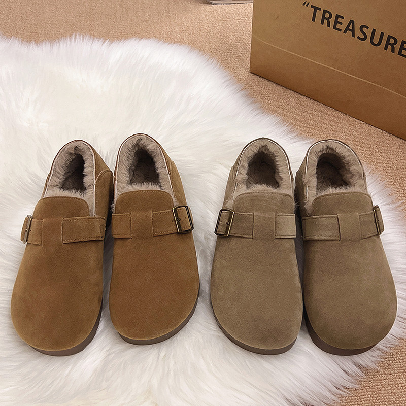 加绒勃肯鞋女2025年新款秋冬外穿毛毛豆豆棉鞋保暖雪地靴毛绒平底,淘宝优惠券,粉丝福利购,淘宝优惠卷