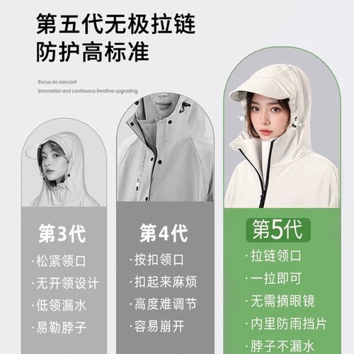 电动车雨衣长款全身防暴雨女款加大加厚成人双人电瓶车专用雨披男 - 图1