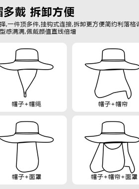 外贸货源帽子男款夏季登山遮阳帽旅游骑车渔夫帽户外防晒钓鱼帽女