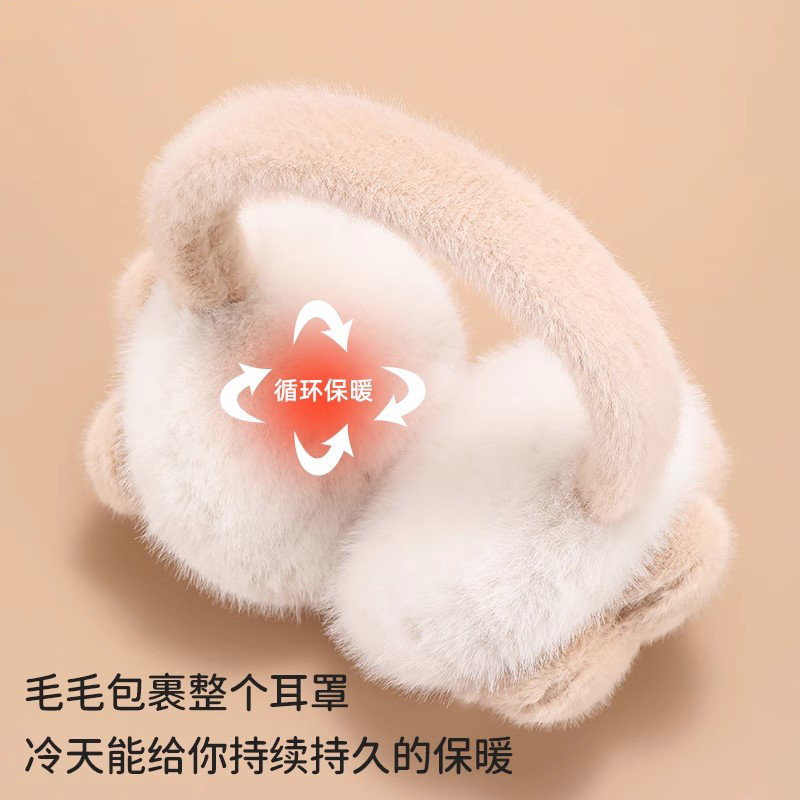 秋冬季毛绒保暖耳罩女冬天防寒耳套防冻耳包捂子黑色折叠粉色氛围,淘宝优惠券,粉丝福利购,淘宝优惠卷