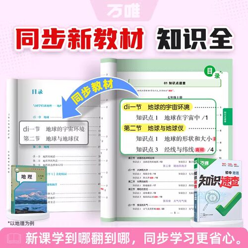 2026万唯中考知识速查初中小四门知识点定位必背清单人教版初一初二初三道法历史生物地理基础知识手册万维旗舰店词汇生地答题高频 - 图1