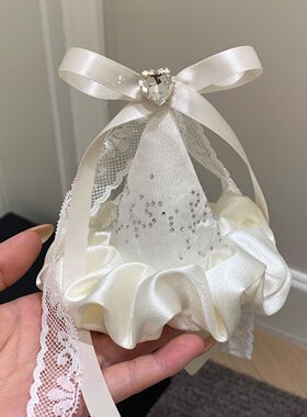 少女心粉色烫钻小礼帽发夹公主生日头饰发卡甜美帽子发饰生日帽女