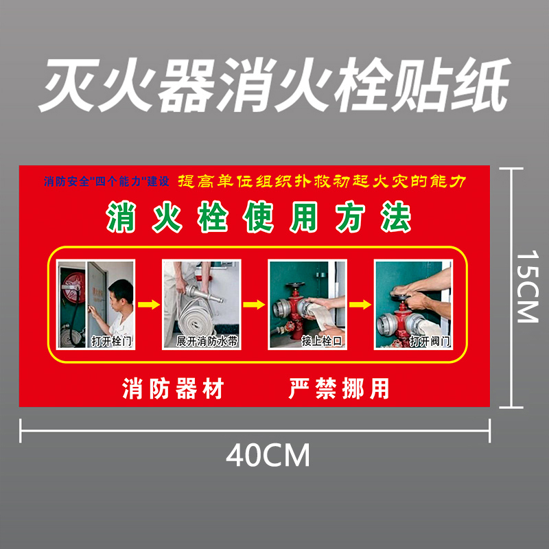 灭火器放置点标识牌消火栓使用方法说明贴纸消防安全检查警示标志消防器材标识标牌火警指示牌警示牌公司-图1