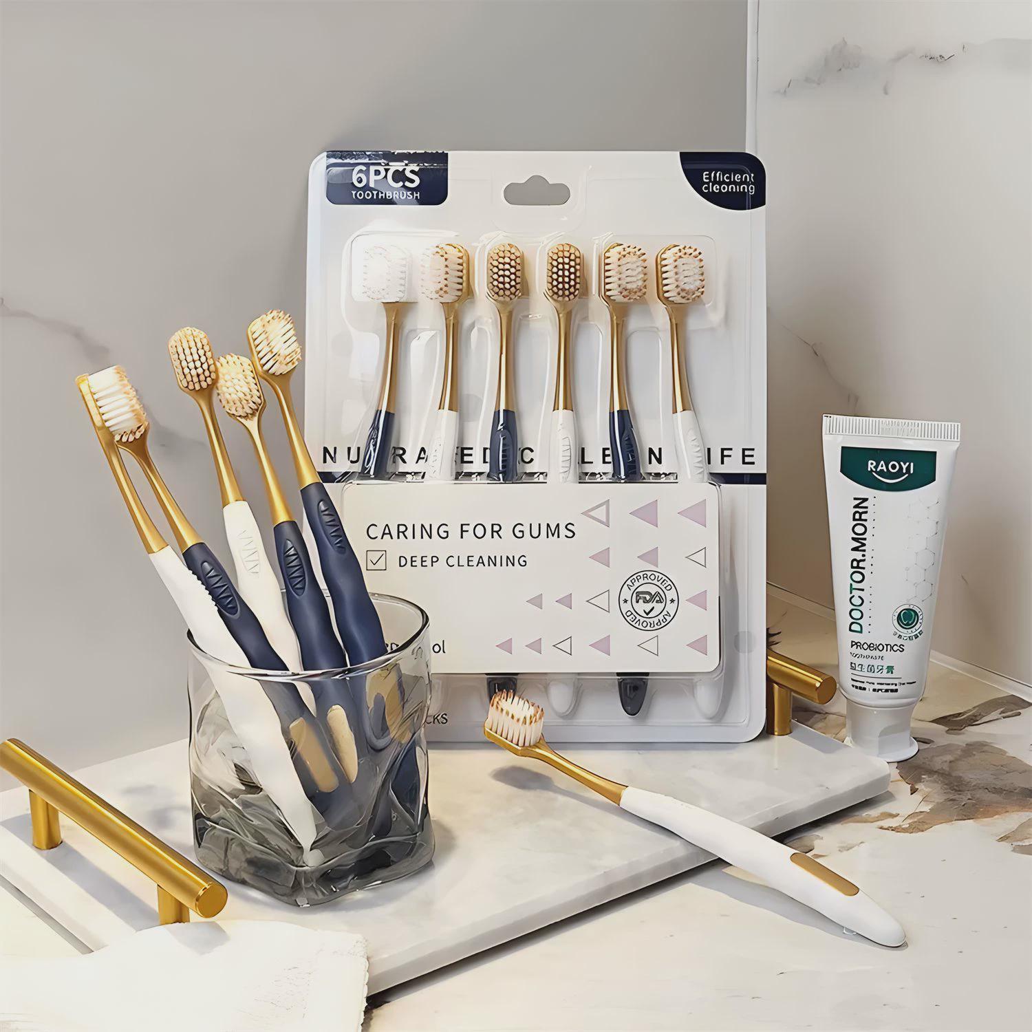 山姆同款牙刷软毛家庭装家用宽头成人女生男士专用高健康口腔舌苔