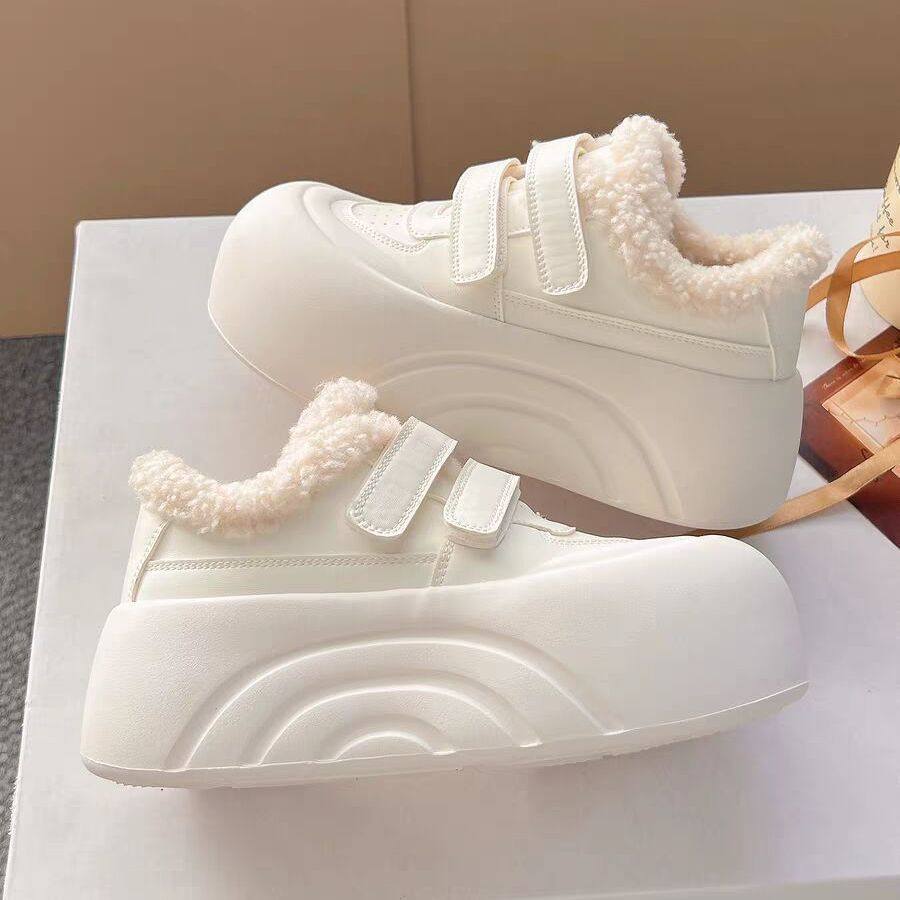 同款厚底配阔腿裤小白鞋女冬季加绒保暖棉鞋百搭休闲面包鞋魔术贴,淘宝优惠券,粉丝福利购,淘宝优惠卷