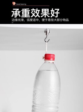 挂钩免打孔强磁铁磁吸圆形收纳强力门后冰箱粘钩挂篮承重悬挂底座