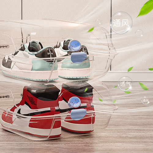 塑料鞋盒收纳盒透明鞋柜收纳架防尘可叠加收纳鞋子神器省空间靴子 - 图2