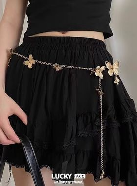 波西米亚银色蝴蝶腰链女2025新款复古轻奢时尚夏日裙子收腰配饰品