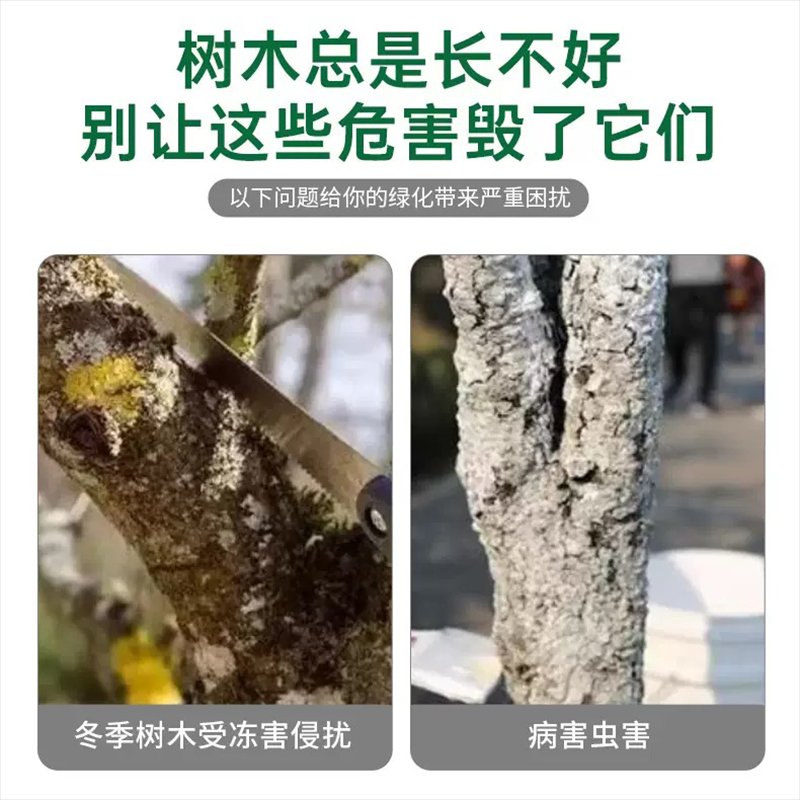 树木专用涂白剂大树刷白树干果树防虫防病防冻防寒杀菌冻石灰粉S - 图1
