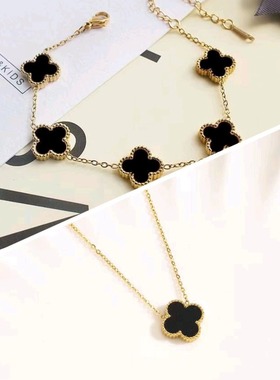 精致四叶草钛钢手链女钛钢链小众轻奢手链不掉色大气情侣闺蜜生日