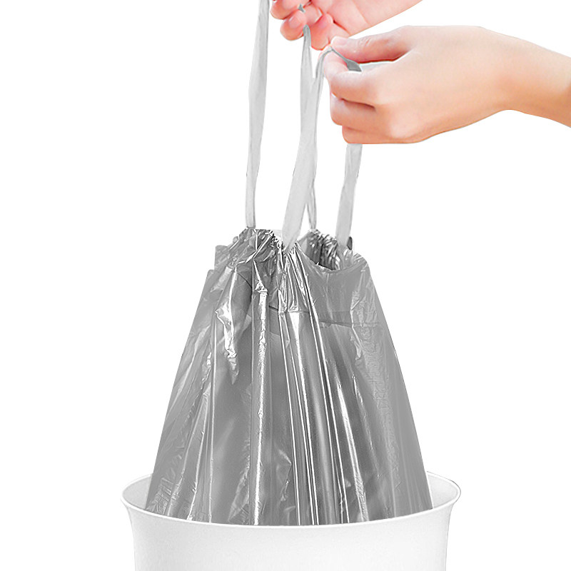 银灰抽绳式自动收口垃圾袋20只