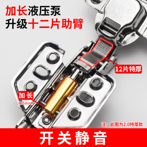 铰链304不锈钢飞机中弯合叶弹簧阻尼缓冲五金配件折叠橱柜门合页 - 图3