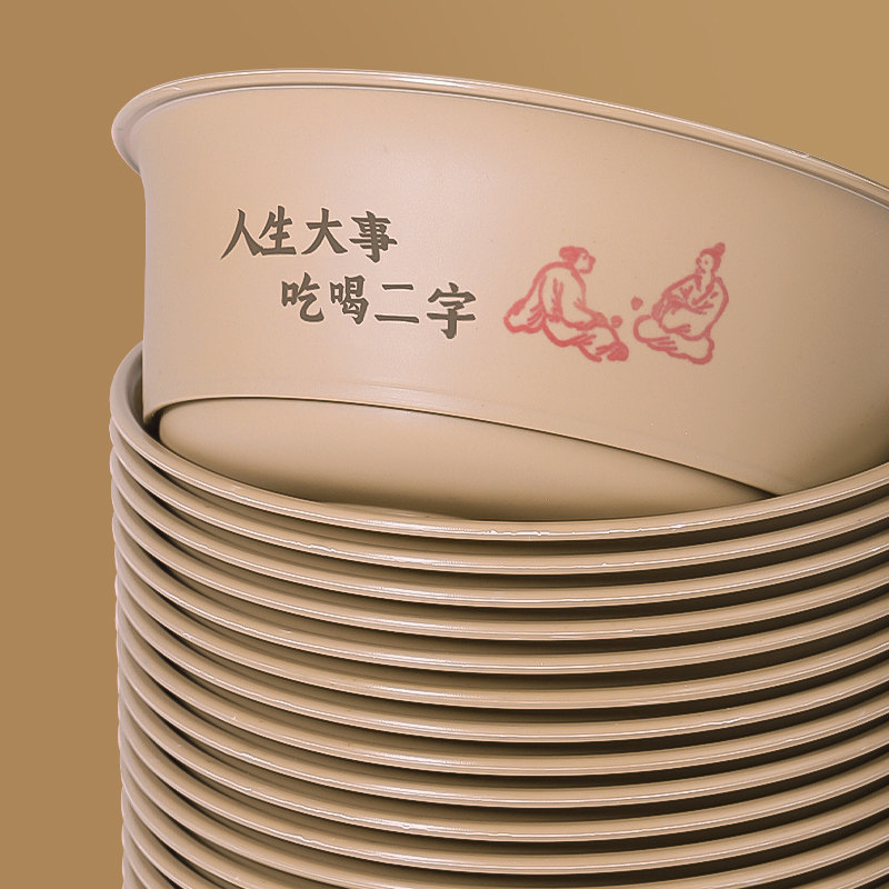 稻壳一次性餐具饭碗小碗家用加厚加硬耐高温野餐圆形餐饮商用新款