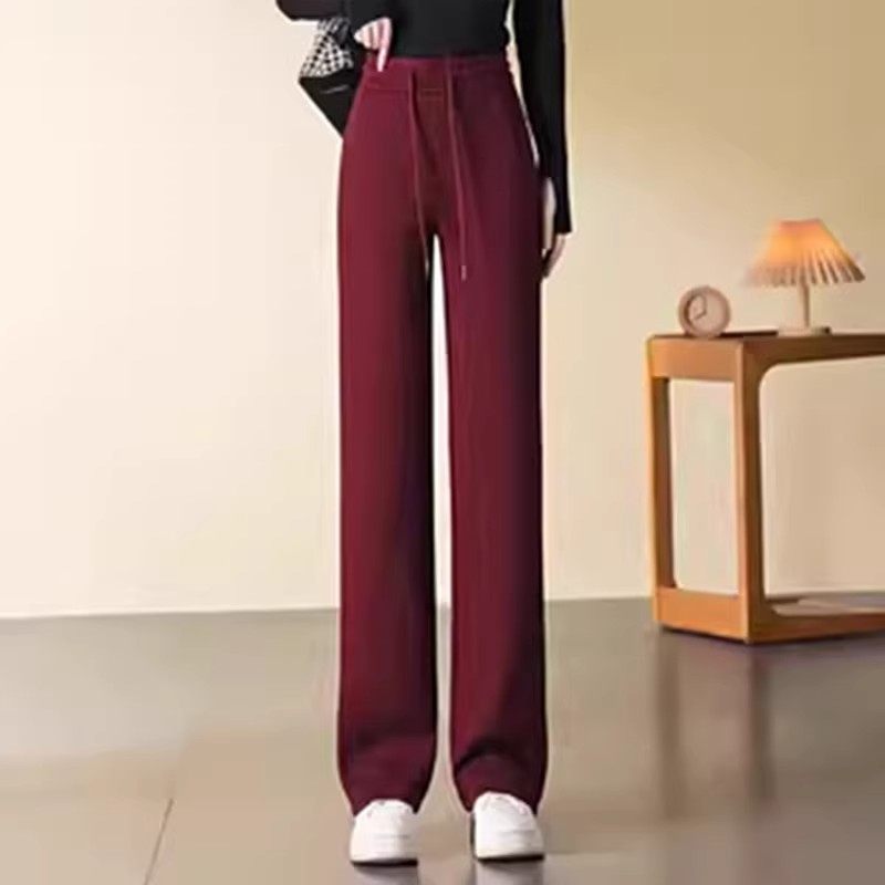 高档加绒裤子女冬季阔腿裤新款松紧腰休闲裤高腰宽松大码直筒裤秋,淘宝优惠券,粉丝福利购,淘宝优惠卷