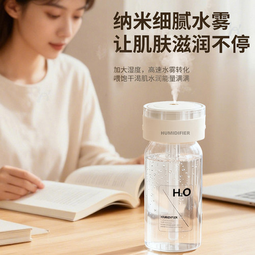 无线加湿器小型迷你usb充电款便携式办公室桌面空气香薰家用静音卧室床头宿舍学生矿泉水加湿车载小大雾量 - 图2
