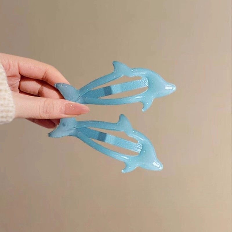 多巴胺蓝色海豚发夹女2025新款前额刘海侧边夹可爱发卡后脑勺发饰,淘宝优惠券,粉丝福利购,淘宝优惠卷