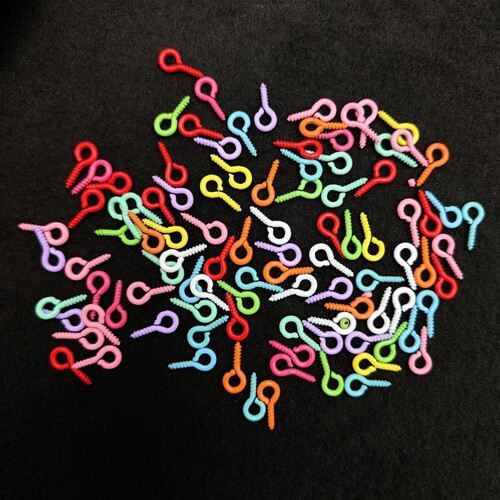 羊眼钉自攻螺丝钉吊环挂钩吊坠diy钥匙扣金属配件彩色羊角钉挂件 - 图0