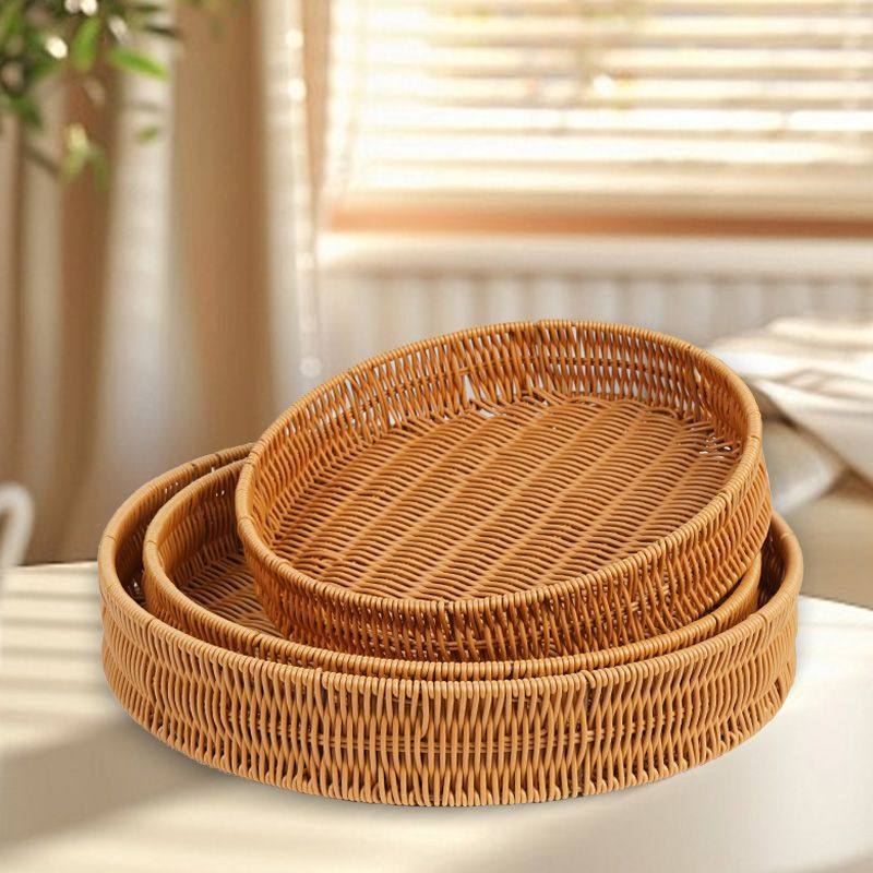 仿藤面包小吃篮子藤编水果篮客厅用瓜子花生糖果盘编织火锅蔬菜筐,淘宝优惠券,粉丝福利购,淘宝优惠卷