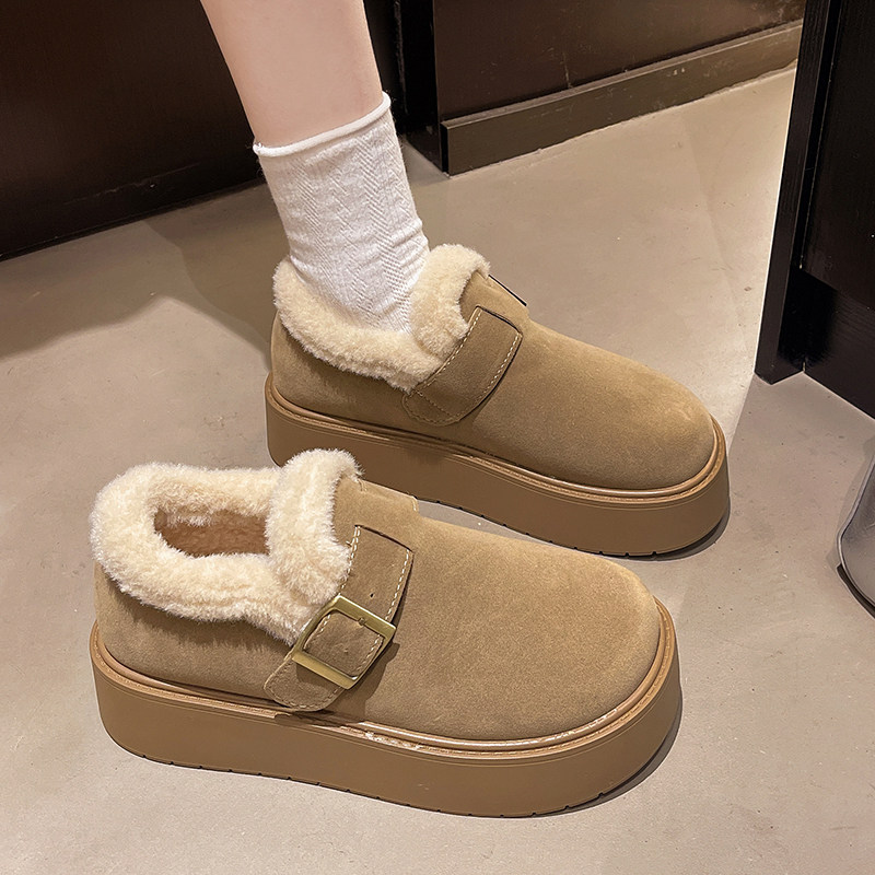 厚底加绒豆豆勃肯鞋女2025新款秋冬季外穿毛毛鞋子保暖棉鞋雪地靴,淘宝优惠券,粉丝福利购,淘宝优惠卷