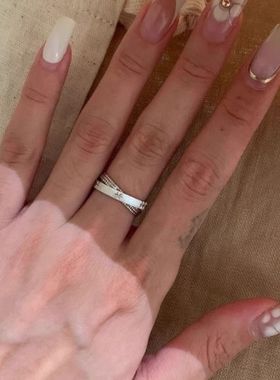 超闪!水星记小双环食指戒女戒指行星系vintager中古小众重工指环