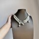 BaroqueMemories-Baroque memories French flash diamond multi-layer pearl necklace clavicle chain silver retro