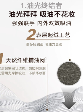 便携式吸油纸面部控油不吸水竹炭去油自带镜子粉扑男女面纸替换