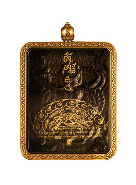 【一如正品】莲花摩尼头钢化玻璃金翅大鹏鸟嘎乌盒唐卡盒吊坠