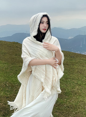 川西云南旅游披肩外搭女新疆秋冬