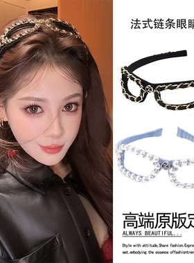 小香风链条发箍女轻奢高级感外出