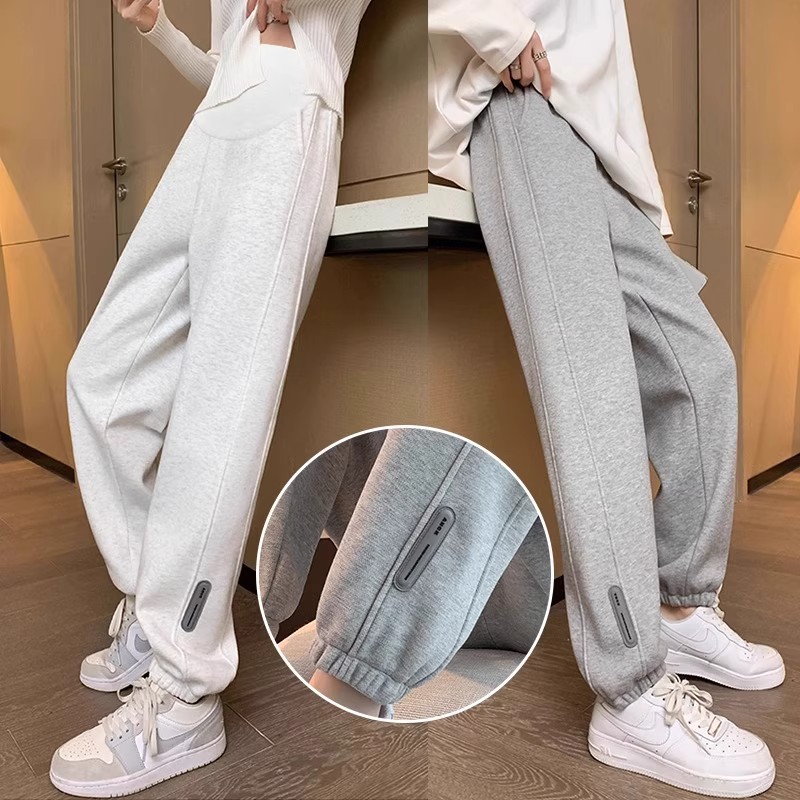 Maternity pants autumn and winter casual sports pants large size