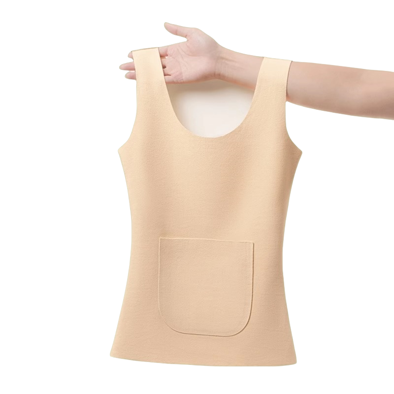 双兜德绒保暖背心上衣女带胸垫秋冬无痕内搭护腰打底秋衣贴身绿色,淘宝优惠券,粉丝福利购,淘宝优惠卷