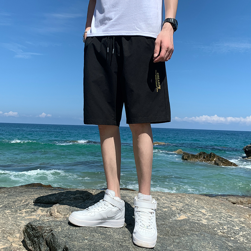男士短裤夏季薄款休闲七分外穿潮牌宽松运动速干大裤衩冰丝五分裤 男士短裤夏季薄款休闲七分外穿潮牌宽松运动速干大裤衩冰丝五分裤