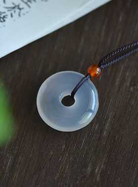 正品高冰白玉髓挂件寓意平平安安吊坠真玉石男女情侣儿童吊坠子