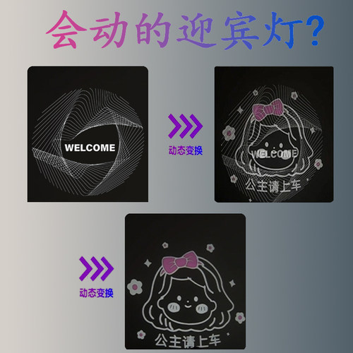 适用于特斯拉Model3/Y/S/焕新3/焕新Y动态迎宾灯车门投影氛围灯 - 图1