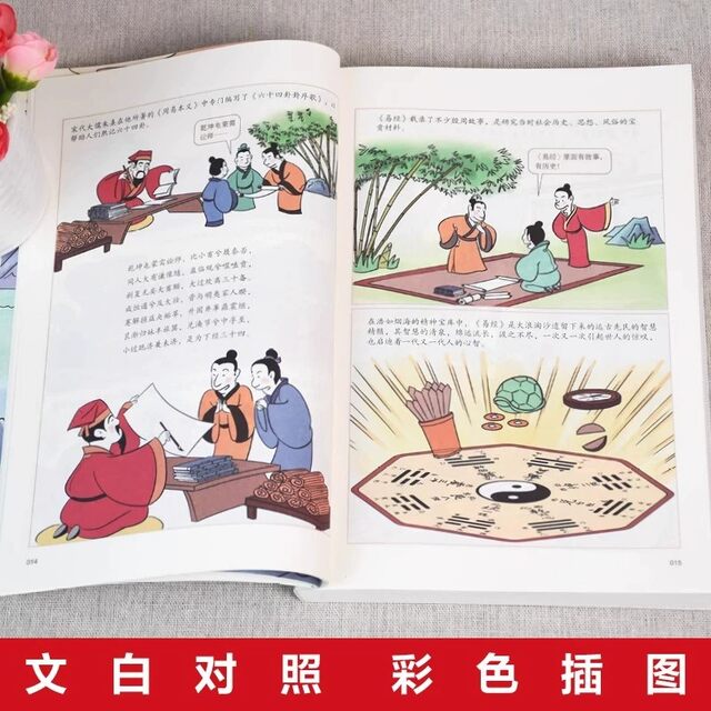Comics ບອກເລື່ອງຂອງຫນັງສືຂອງການປ່ຽນແປງແລະ Tao Te Ching, ພູມປັນຍາພື້ນເມືອງຕົ້ນສະບັບ, ຄວາມຮູ້ພື້ນຖານຂອງປື້ມບັນທຶກຂອງການປ່ຽນແປງ, 64 hexagrams, ວັດທະນະທໍາພື້ນເມືອງຈີນ, Analects ຂອງຂົງຈື້, Cai Gentan, Zhuangzi, Mencius 'ສິລະປະຄລາສສິກຂອງການຕີຄວາມສົງຄາມແລະຮູບແຕ້ມ.