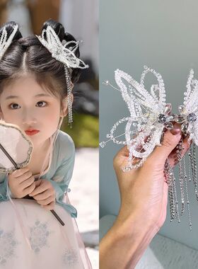 韩国AINO 李一桐同款珍珠蝴蝶珍珠流苏发夹2024新款甜美发饰