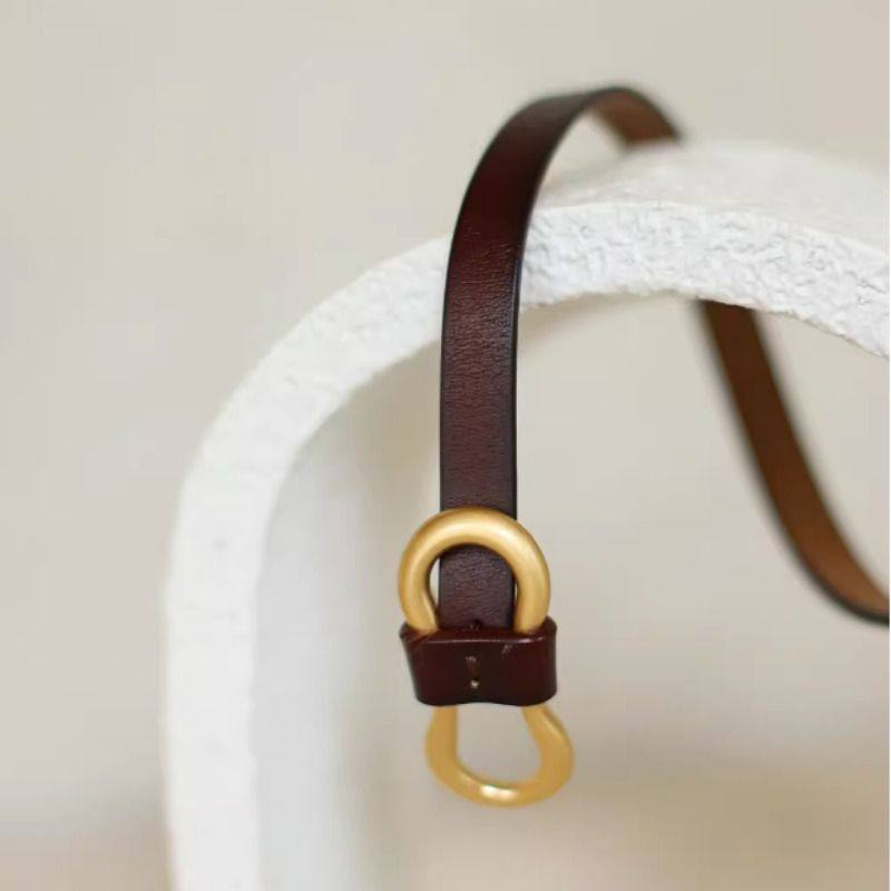 BluebluesSky小众设计头层牛皮自由调节无孔细腰带女百搭简约腰封,淘宝优惠券,粉丝福利购,淘宝优惠卷