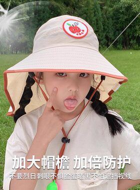儿童防晒帽夏防紫外线宝宝遮阳帽
