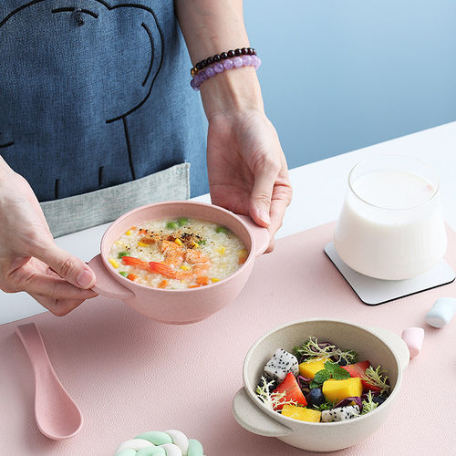 宝宝辅食碗婴儿防摔防烫碗幼儿园吃饭碗儿童餐具可爱家用碗勺套装 - 图2