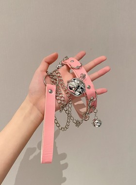 铃铛项圈牵引绳女颈带情趣颈圈锁骨链脖子项链项圈chooker狗链m女