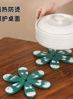 高级感圣诞树隔热垫一棵树实木餐