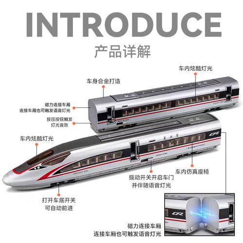 电动列车合金高铁复兴号模型火车儿童遥控玩具小男孩生日礼物动车 - 图3