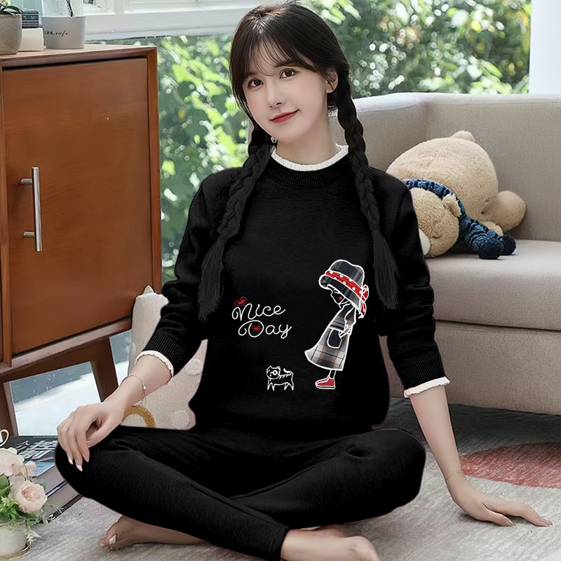 保暖内衣女冬季套装纯棉加绒加厚大童少女高中学生秋衣秋裤家居服,淘宝优惠券,粉丝福利购,淘宝优惠卷