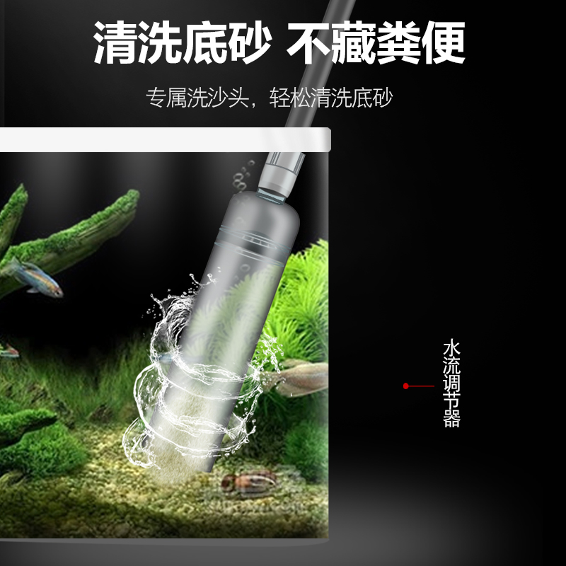 鱼缸换水器神器洗沙虹吸换水管抽水清洗砂便手动清理清洁吸粪水器 - 图1