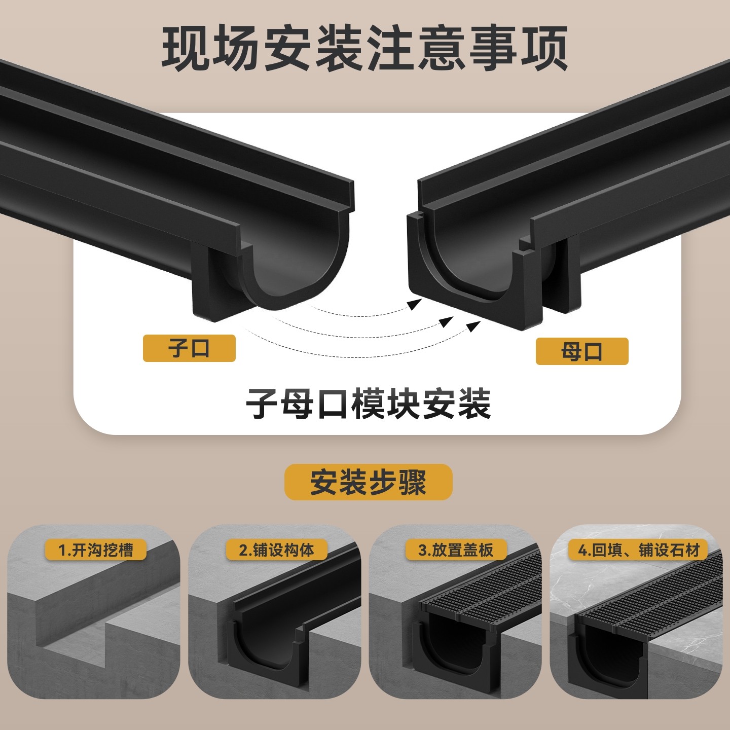 树脂排水槽排水沟u型槽水沟盖板下水道成品塑料庭院雨水篦子厨房,淘宝优惠券,粉丝福利购,淘宝优惠卷