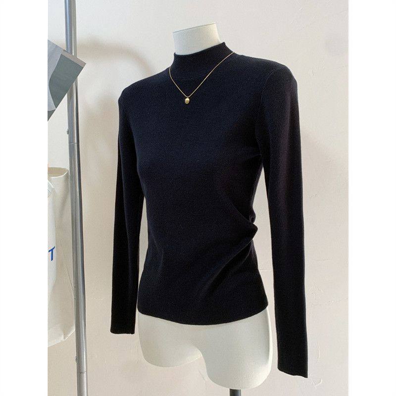 抗起球半高领针织打底衫女2025秋冬季毛衣立领正肩大码内搭上衣,淘宝优惠券,粉丝福利购,淘宝优惠卷
