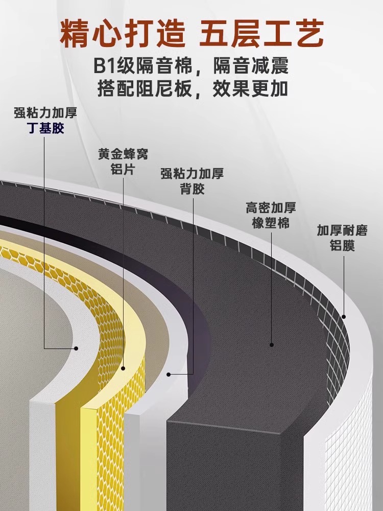 下水管隔音棉包卫生间排水管阻尼片110管道材料自粘止振板下水道