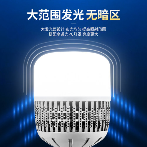 led螺口灯泡节能灯正品e27螺旋家用超亮强光100瓦工厂车间照明灯 - 图1