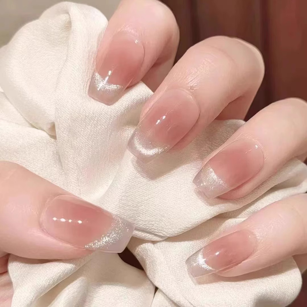 晶石猫眼美甲短款立体蝴蝶法式中长款2025新款高级感穿戴甲贴片,淘宝优惠券,粉丝福利购,淘宝优惠卷